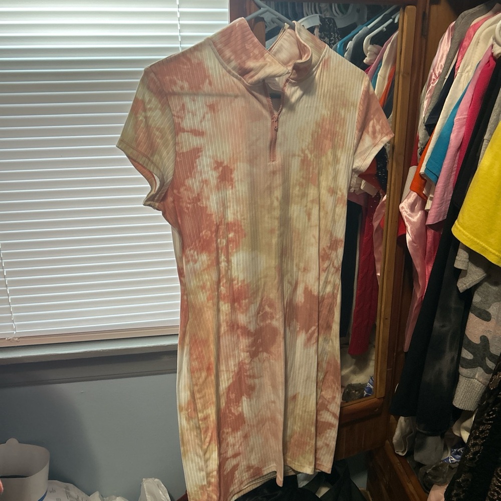 Tie-Dye Short Sleeve Dress